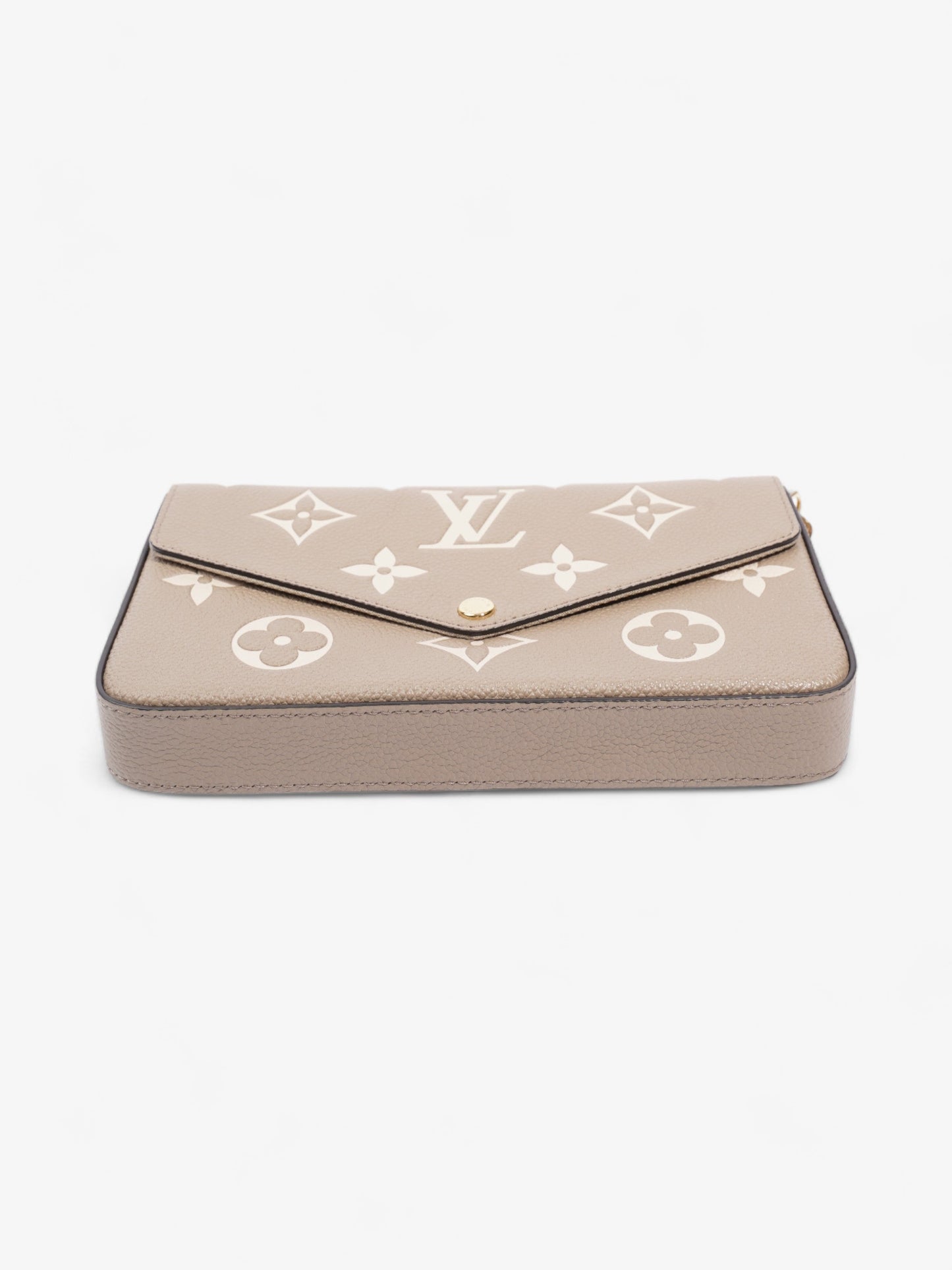 Louis Vuitton Felicie Pochette Tourterelle Gray / Cream Empreinte Leather