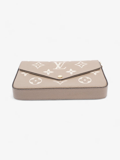 Louis Vuitton Felicie Pochette Tourterelle Gray / Cream Empreinte Leather