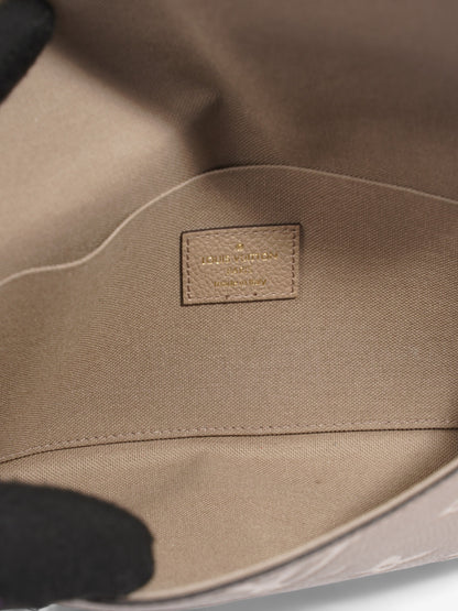 Louis Vuitton Felicie Pochette Tourterelle Gray / Cream Empreinte Leather
