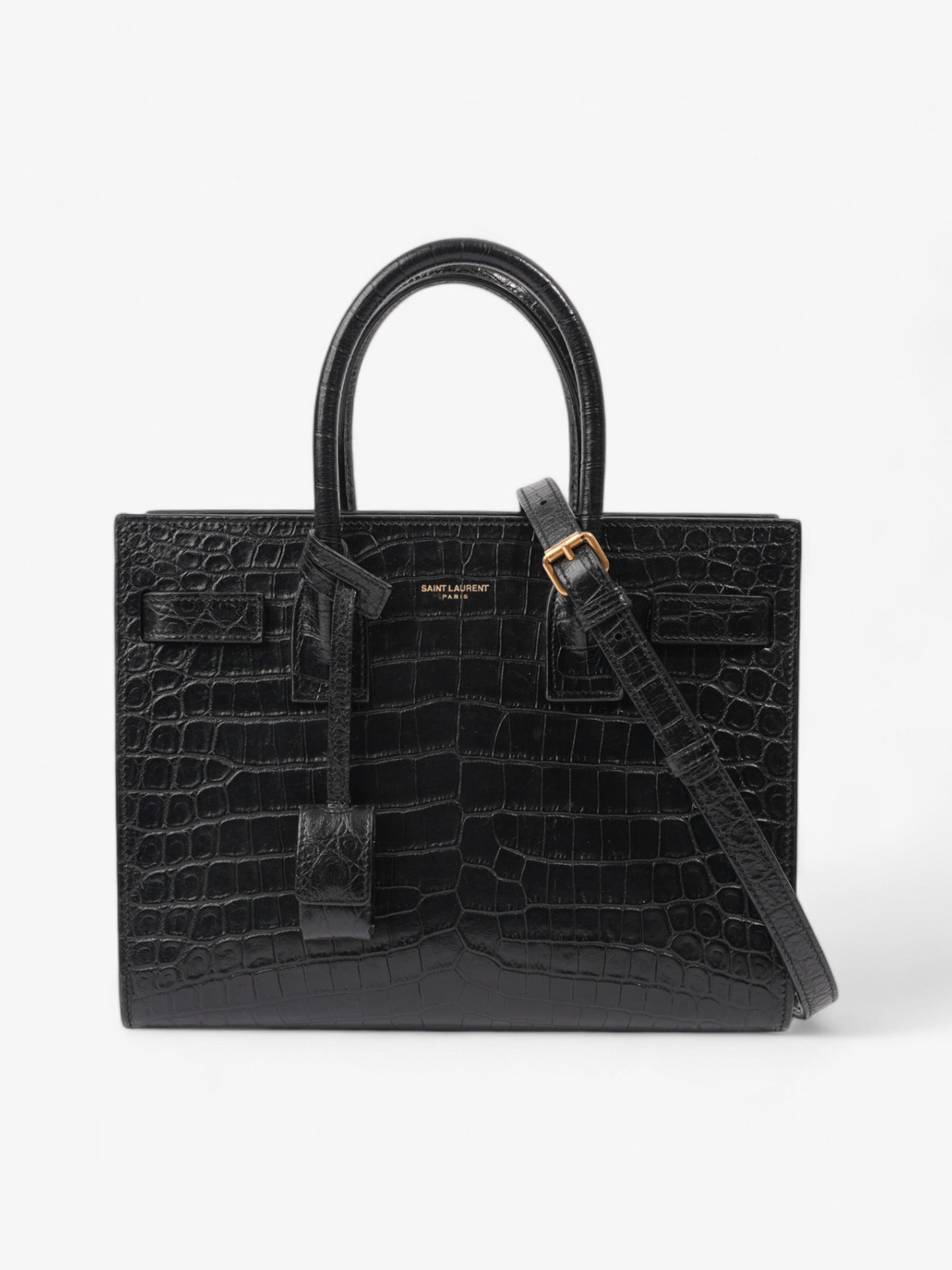 Saint Laurent Sac De Jour Black Embossed Leather Baby