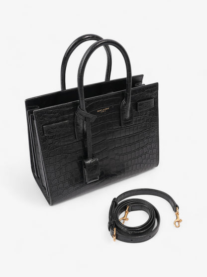 Saint Laurent Sac De Jour Black Embossed Leather Baby