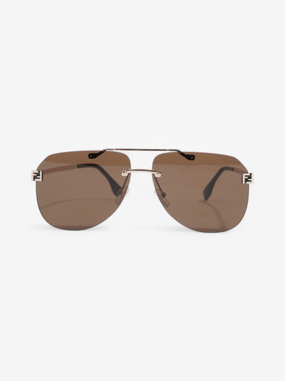 Fendi FF Aviator Sunglasses Black / Light Gold Acetate 145mm