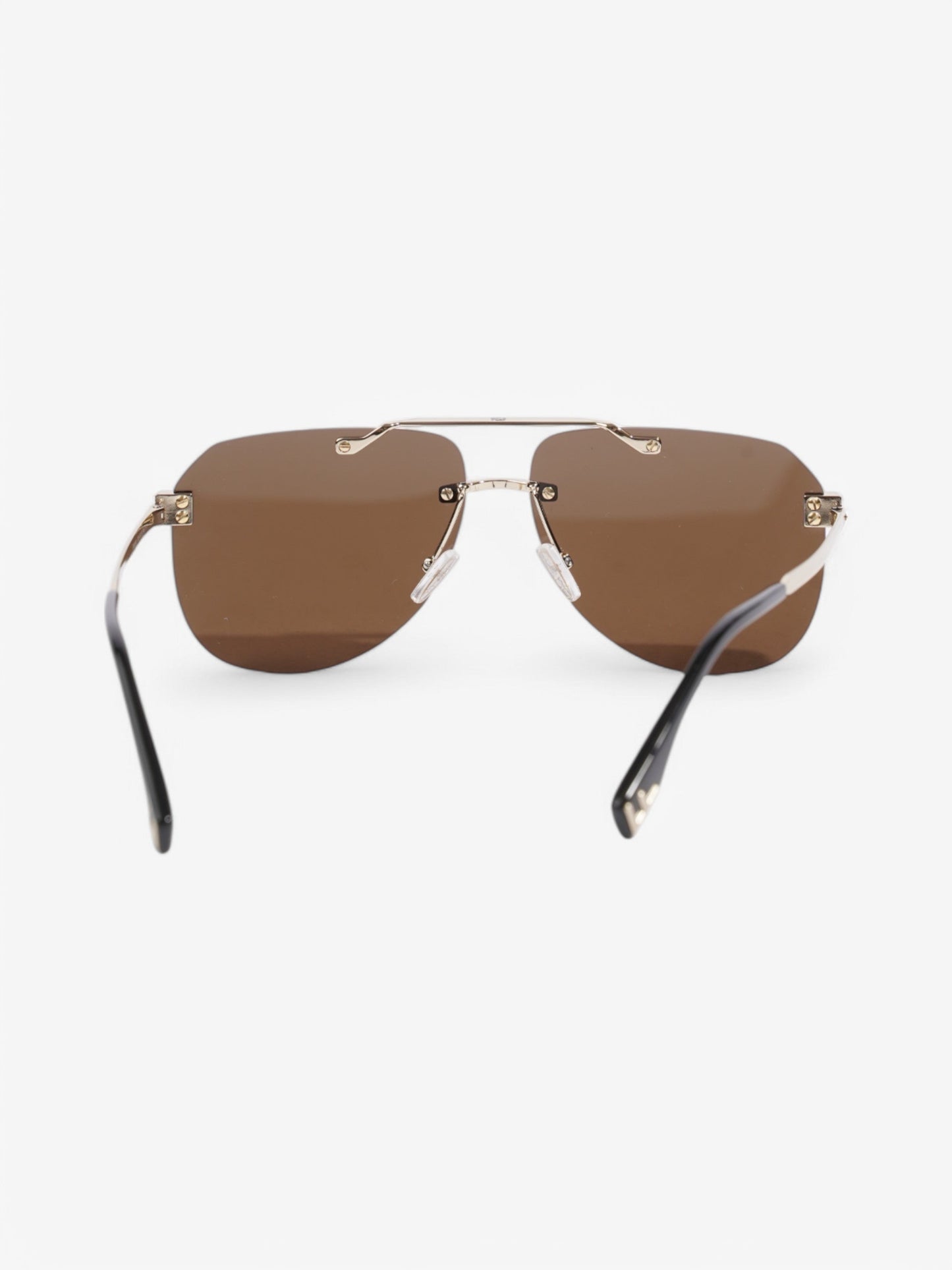 Fendi FF Aviator Sunglasses Black / Light Gold Acetate 145mm