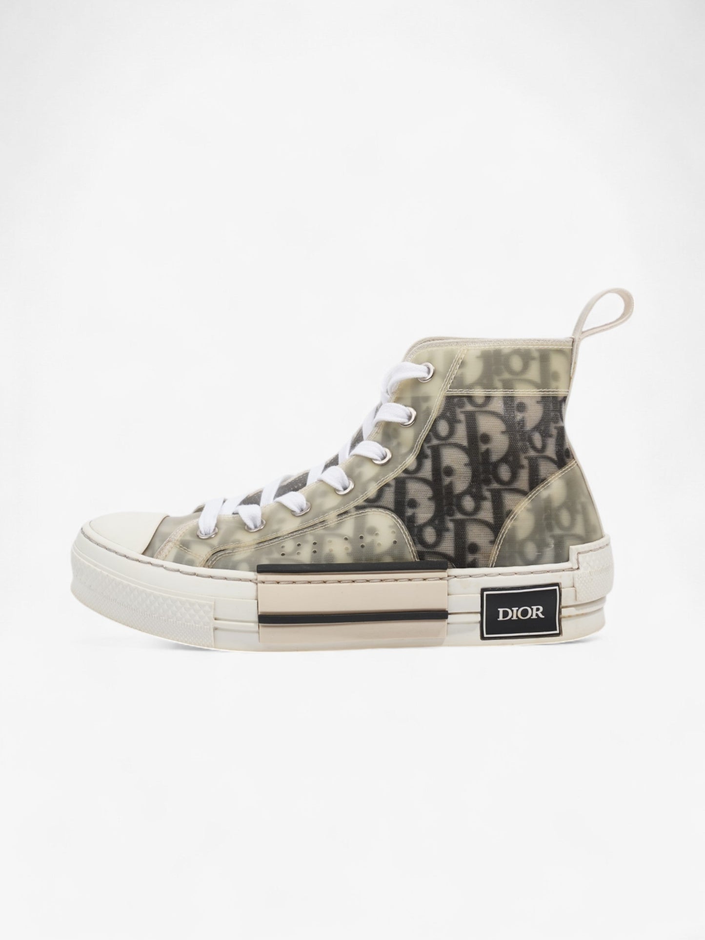 Christian Dior B23 High-tops White  / Grey Oblique Mesh EU 37.5 UK 4.5