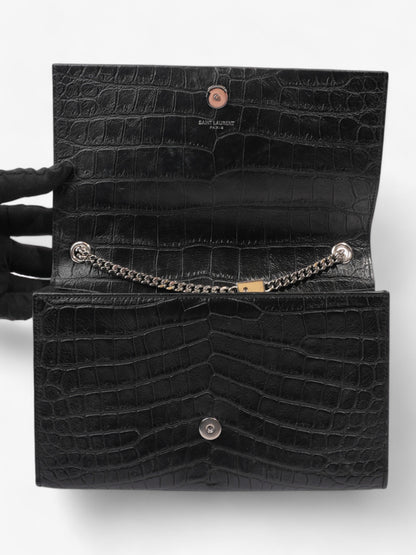 Saint Laurent Kate Tassle Bag Black Embossed Leather Medium