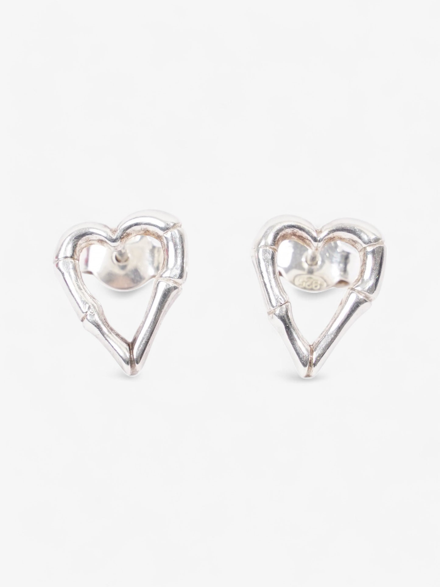 Gucci Bamboo Heart Earrings Silver Silver Sterling