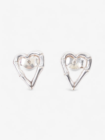 Gucci Bamboo Heart Earrings Silver Silver Sterling