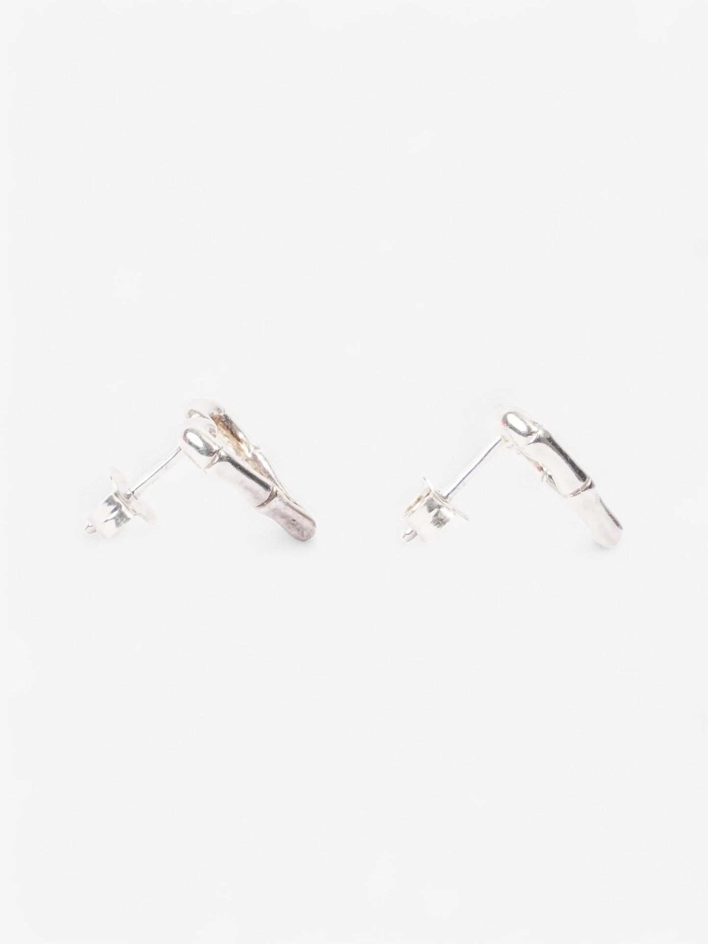 Gucci Bamboo Heart Earrings Silver Silver Sterling