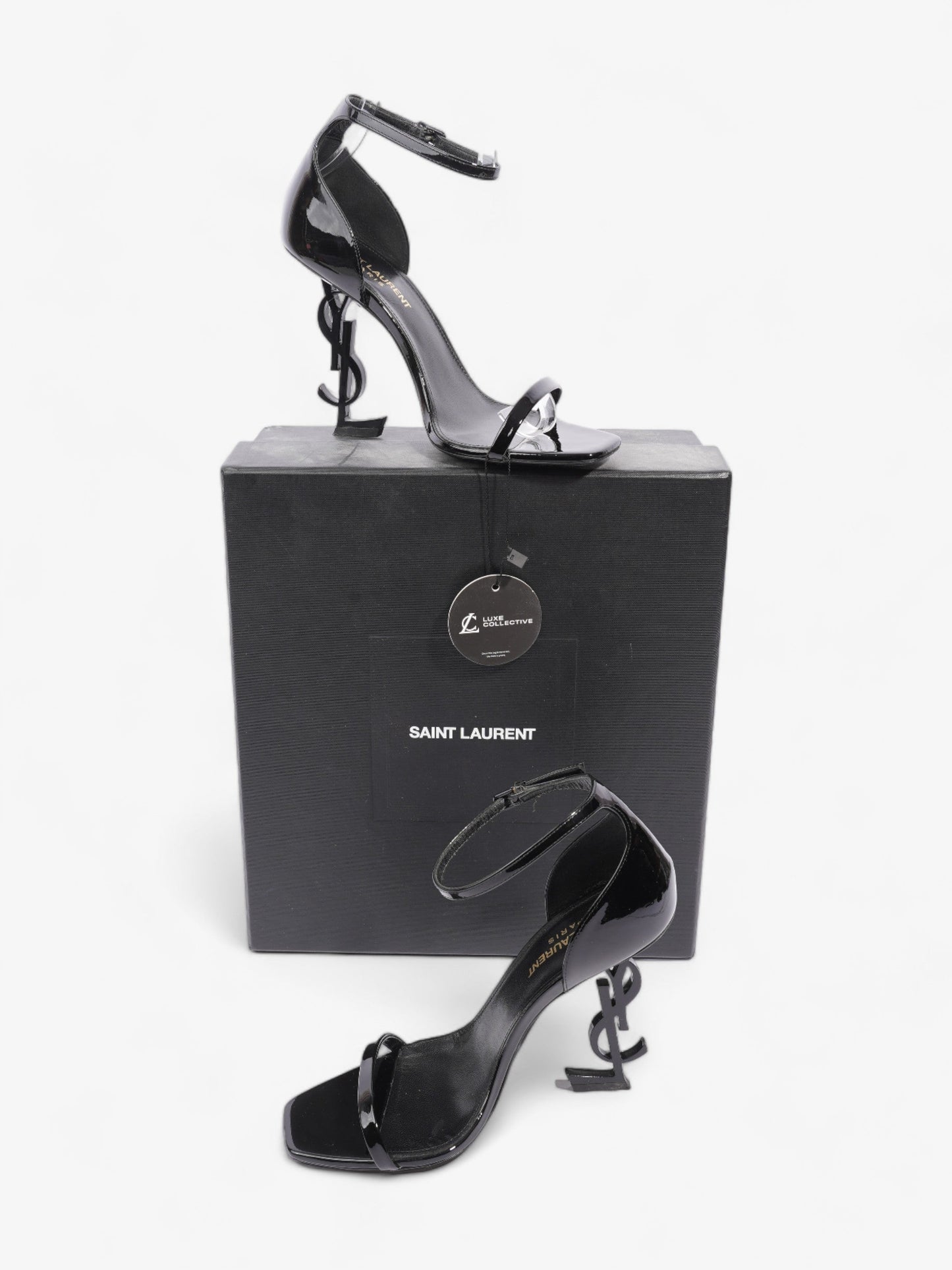 Saint Laurent Opyum 100mm Black Leather EU 37 UK 4