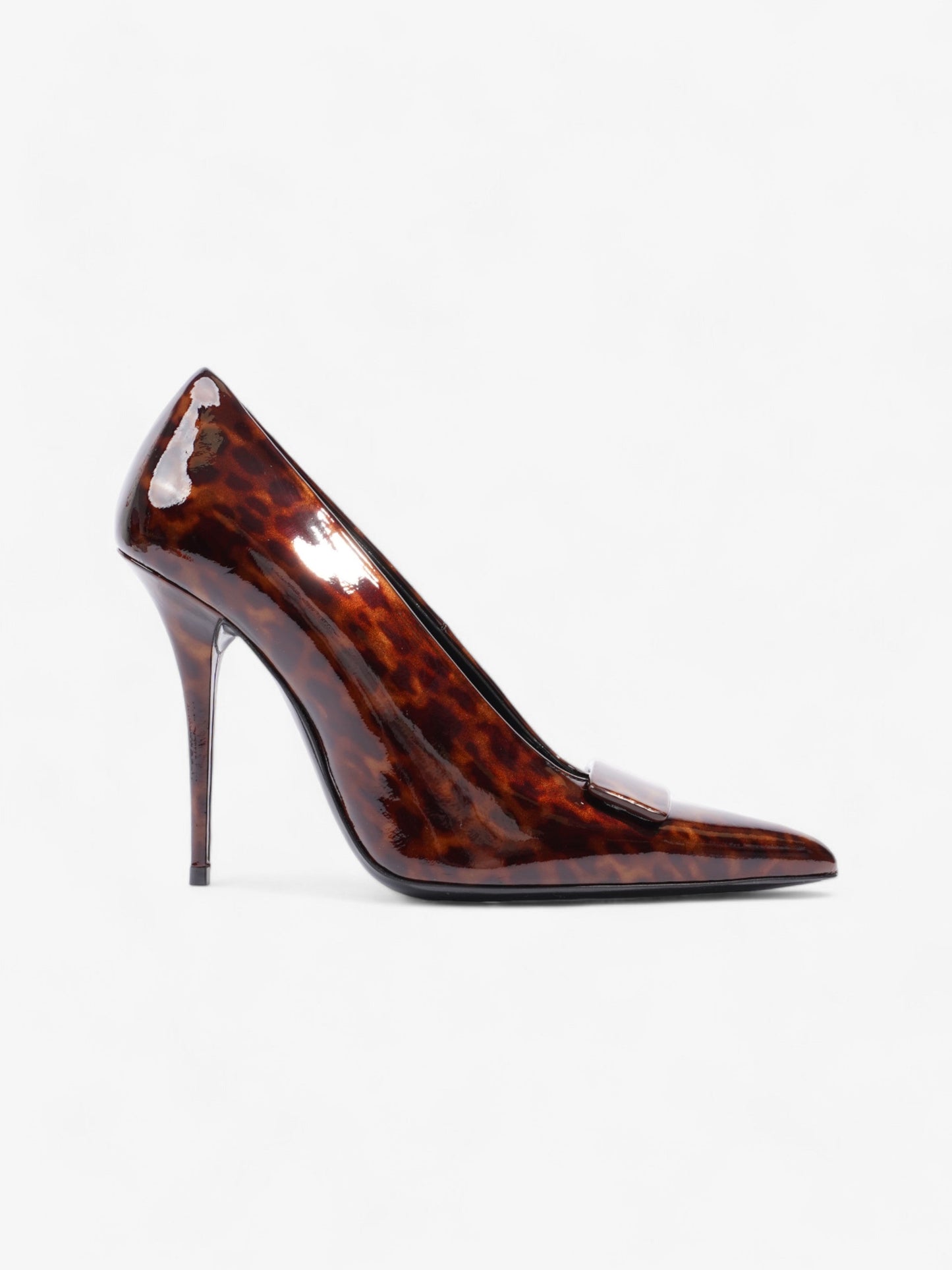 Saint Laurent Tartaruga Heels 100 Brown Patent Leather EU 36 UK 3