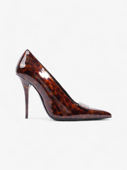 Saint Laurent Tartaruga Heels 100 Brown Patent Leather EU 36 UK 3