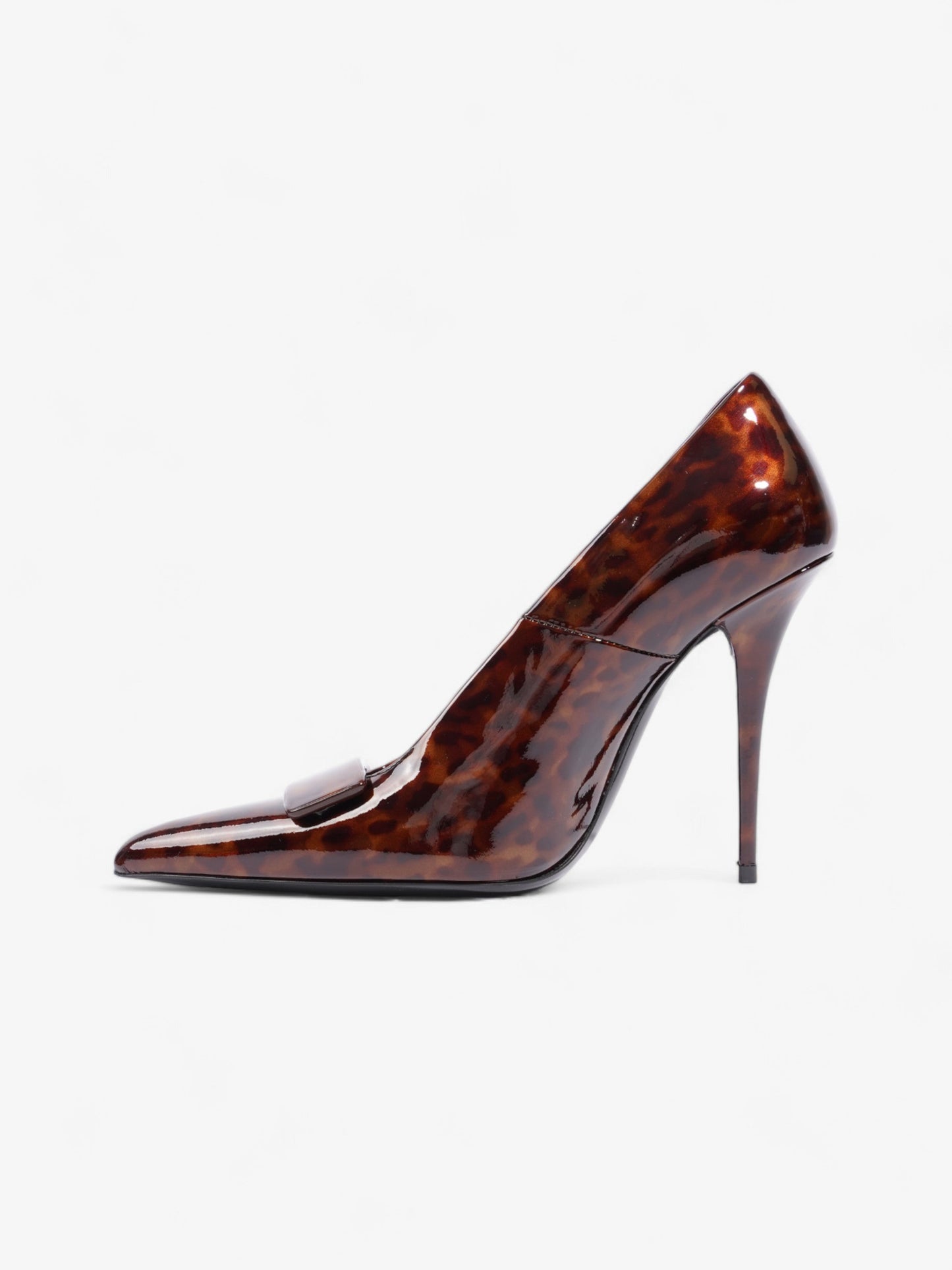 Saint Laurent Tartaruga Heels 100 Brown Patent Leather EU 36 UK 3