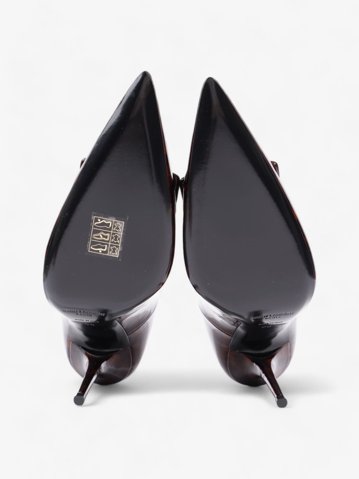 Saint Laurent Tartaruga Heels 100 Brown Patent Leather EU 36 UK 3