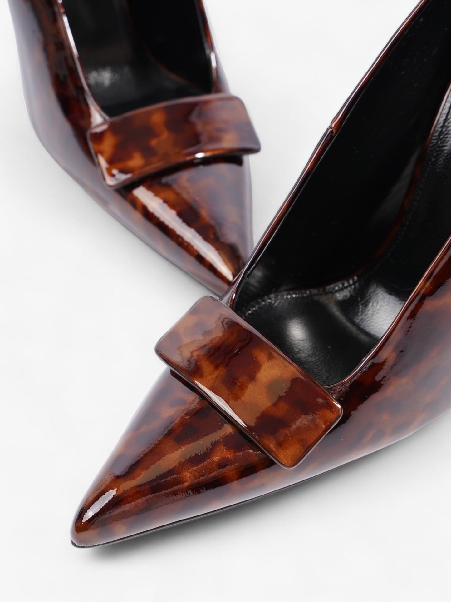 Saint Laurent Tartaruga Heels 100 Brown Patent Leather EU 36 UK 3