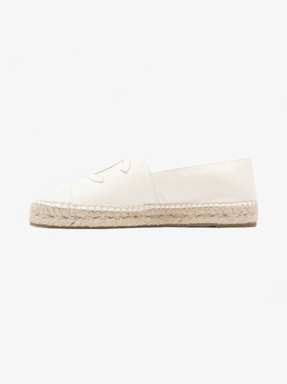 Chanel CC Cap Toe Espadrilles White Leather EU 41 UK 8