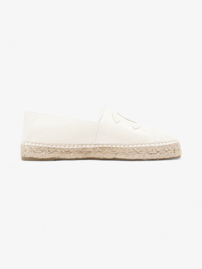 Chanel CC Cap Toe Espadrilles White Leather EU 41 UK 8