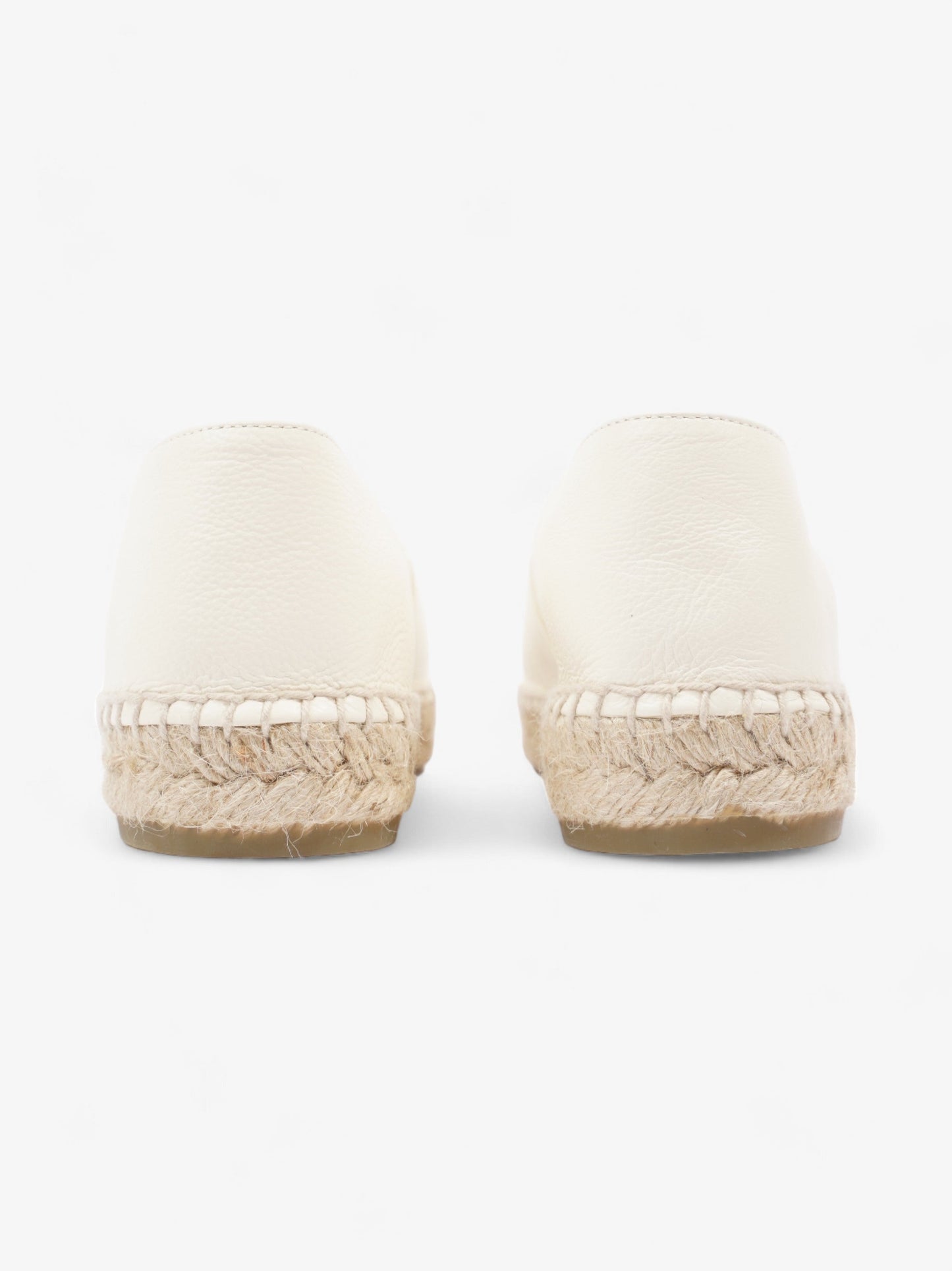 Chanel CC Cap Toe Espadrilles White Leather EU 41 UK 8