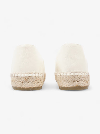 Chanel CC Cap Toe Espadrilles White Leather EU 41 UK 8