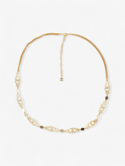 Chanel CC 8 Motif Necklace Gold / Blue Base Metal