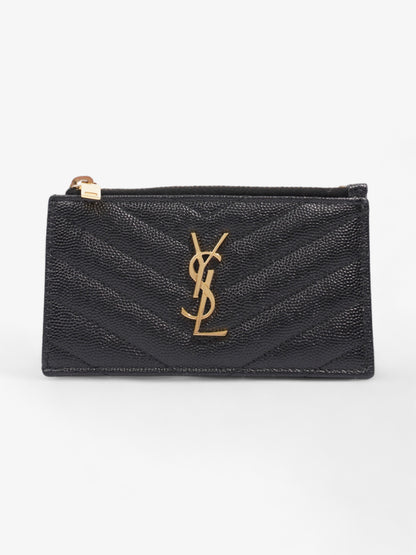 Saint Laurent Fragments Zip Card Case Black Leather