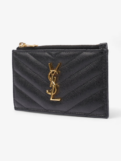 Saint Laurent Fragments Zip Card Case Black Leather