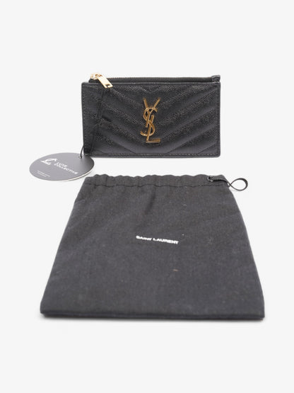 Saint Laurent Fragments Zip Card Case Black Leather