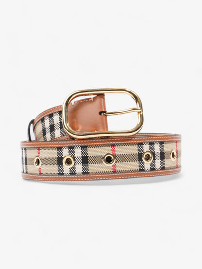 Burberry Check Belt Archive Beige / Gold Canvas Large - 124cm