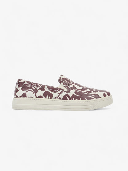 Prada Round Toe Vans Slip On White / Maroon Leather EU 37 UK 4