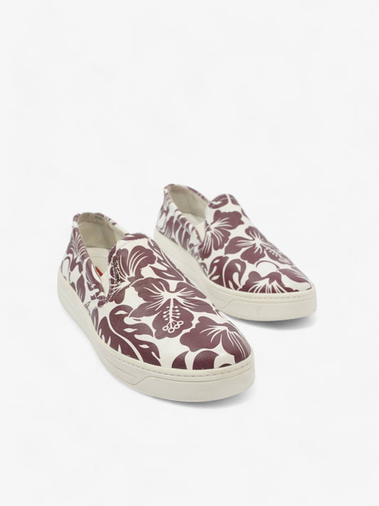 Prada Round Toe Vans Slip On White / Maroon Leather EU 37 UK 4