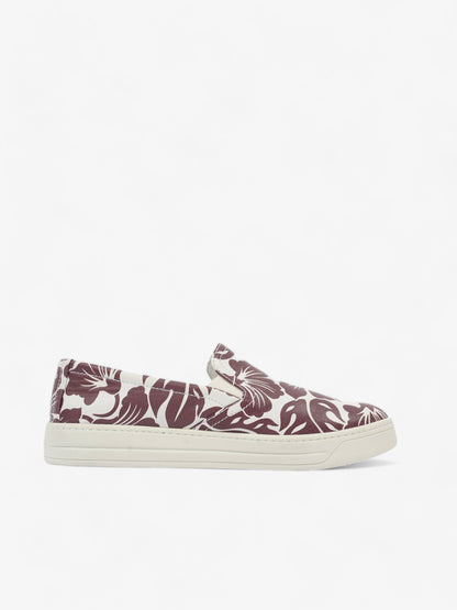 Prada Round Toe Vans Slip On White / Maroon Leather EU 37 UK 4