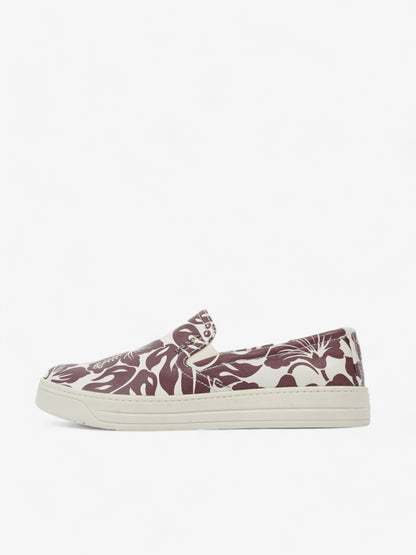 Prada Round Toe Vans Slip On White / Maroon Leather EU 37 UK 4