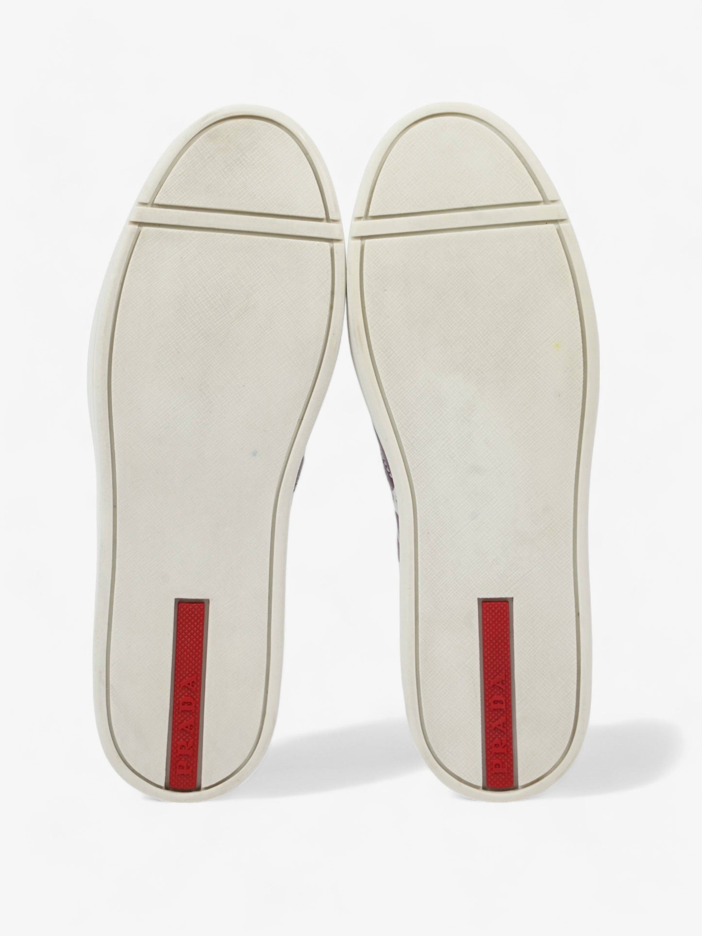 Prada Round Toe Vans Slip On White / Maroon Leather EU 37 UK 4