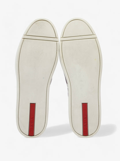 Prada Round Toe Vans Slip On White / Maroon Leather EU 37 UK 4