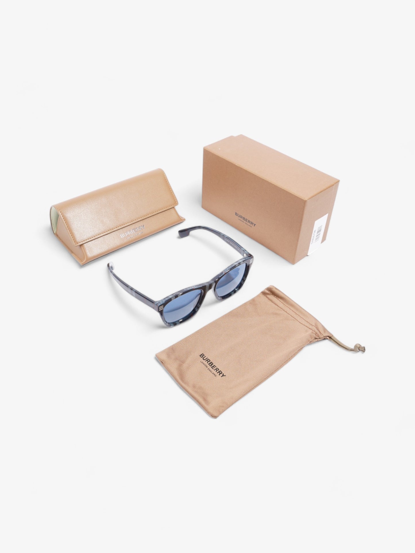 Burberry Cooper Sunglasses Blue Check Acetate 145mm