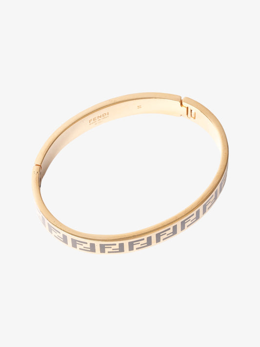 Fendi Forever Fendi Bracelet Gold / Black Base Metal Small (Circumference - 14-16cm)