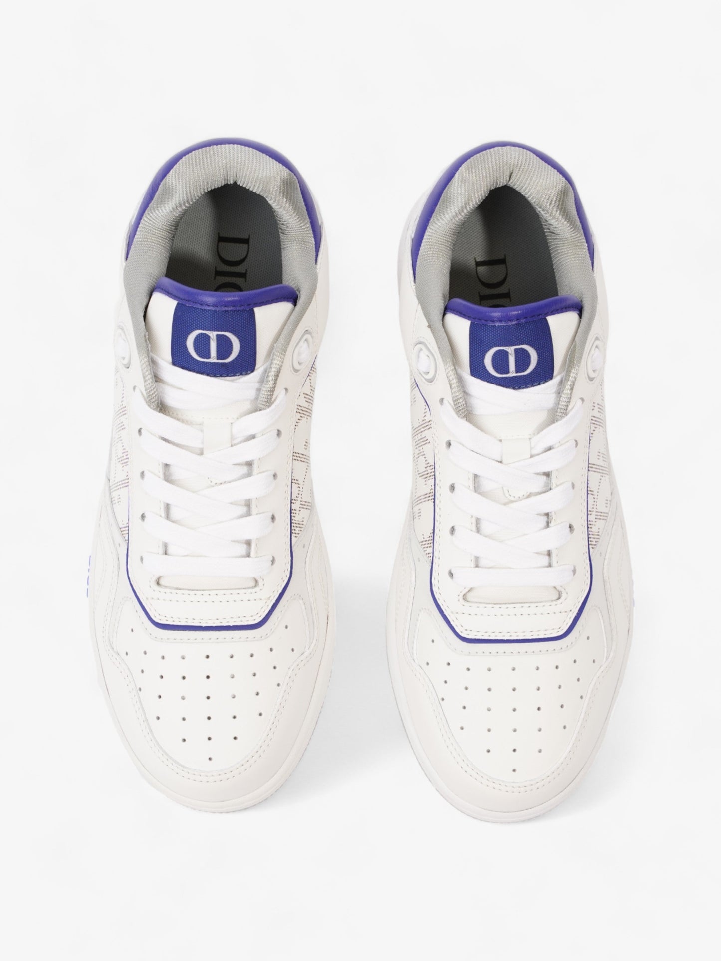 Christian Dior B27 Low Top Sneakers  White / Blue Leather EU 40 UK 6