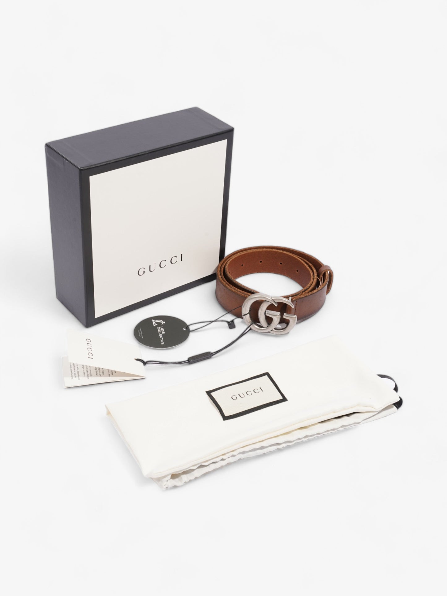 Gucci GG Marmont Thin Belt Tan Leather 90cm 36"