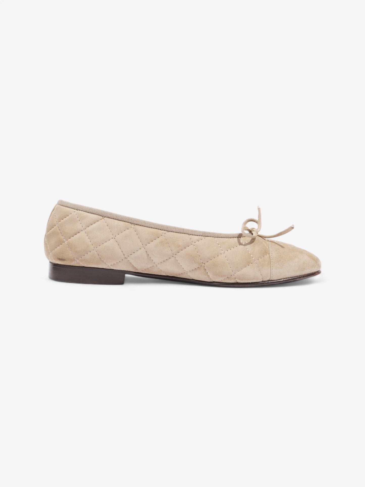 Chanel CC Ballet Flats  Beige  Suede EU 37 UK 4