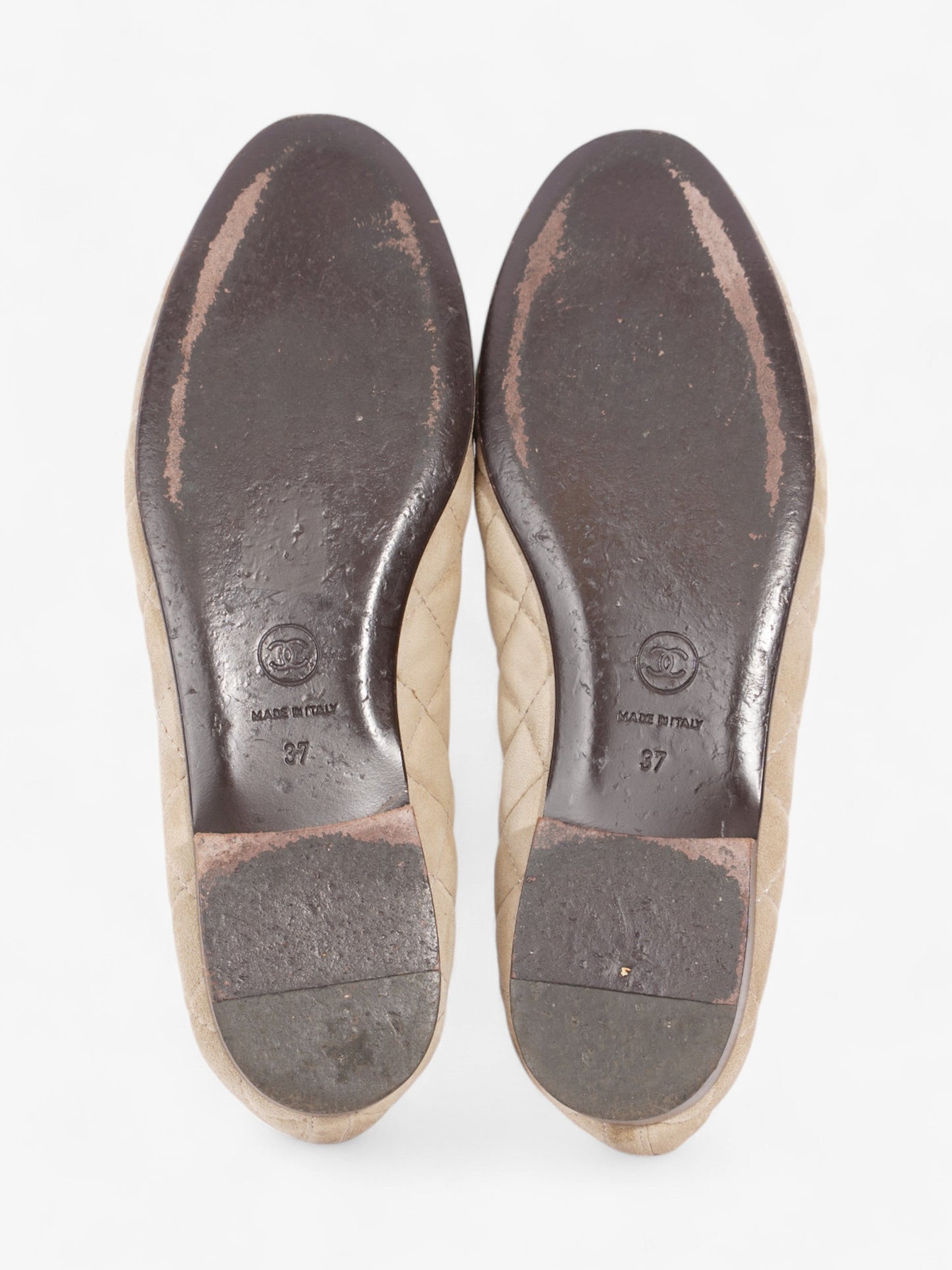 Chanel CC Ballet Flats  Beige  Suede EU 37 UK 4