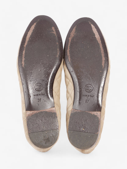 Chanel CC Ballet Flats  Beige  Suede EU 37 UK 4