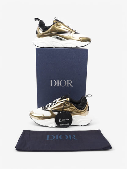 Christian Dior B22 Sneakers White  / Gold / Black Mesh EU 42 UK 8