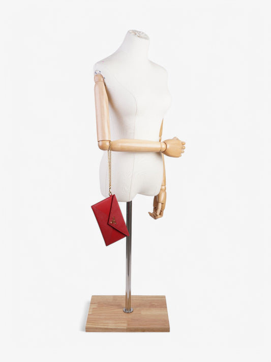 Prada Envelope Wristlet Red Saffiano Leather