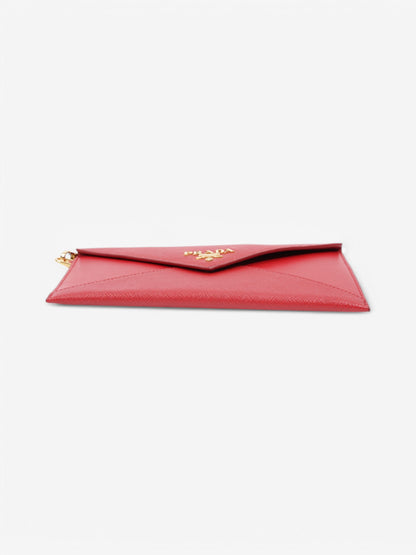 Prada Envelope Wristlet Red Saffiano Leather
