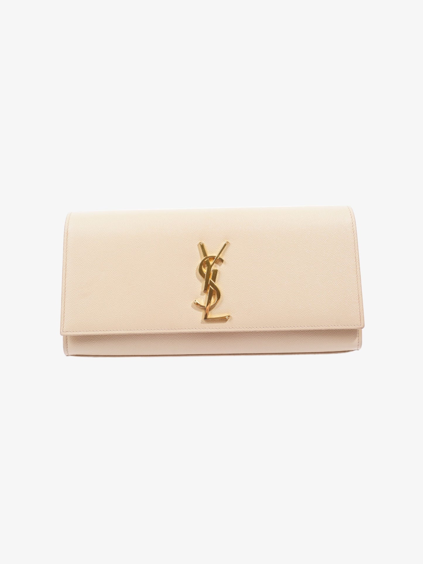 Saint Laurent Kate Pouch Beige Grained Leather