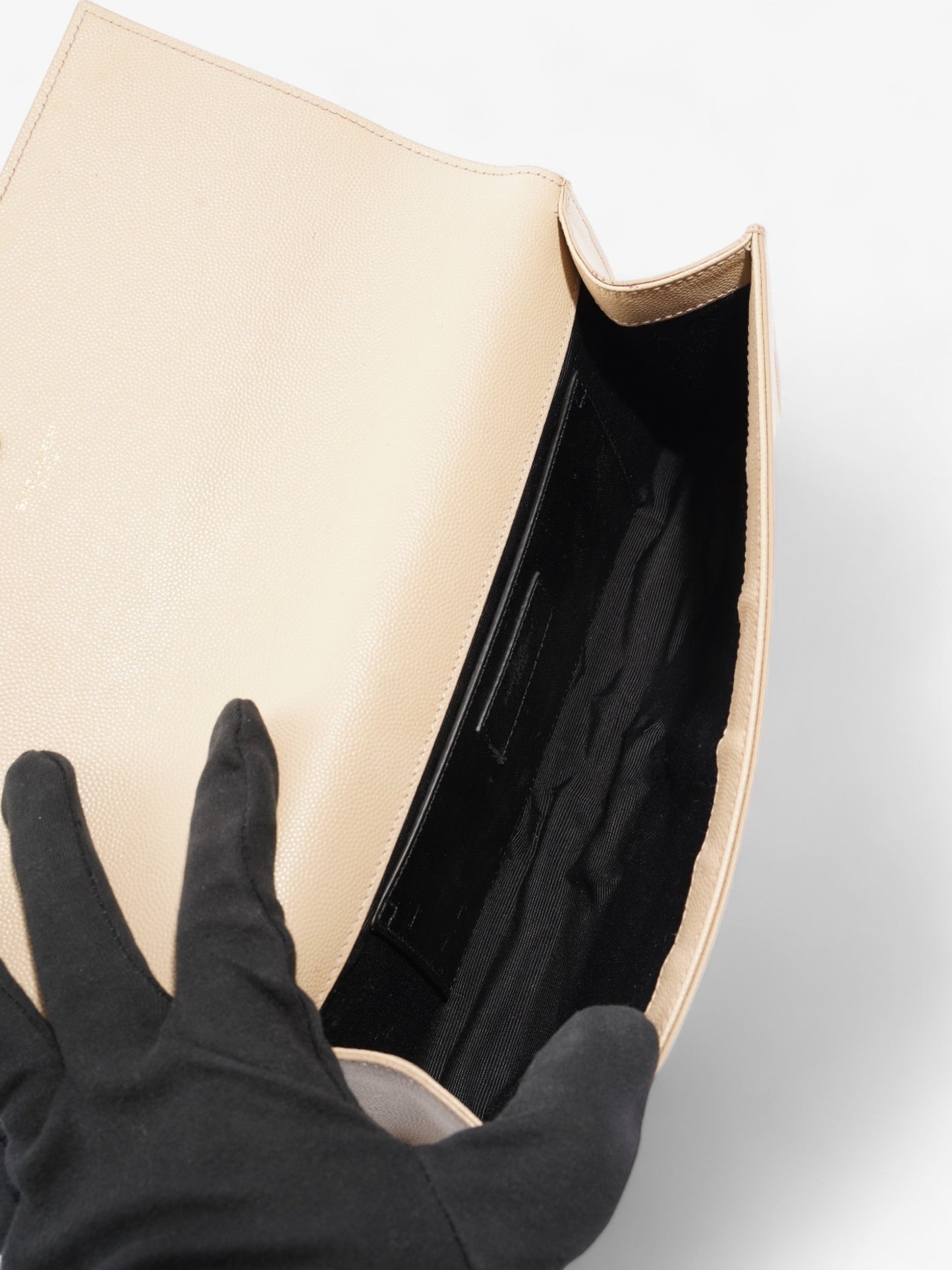 Saint Laurent Kate Pouch Beige Grained Leather