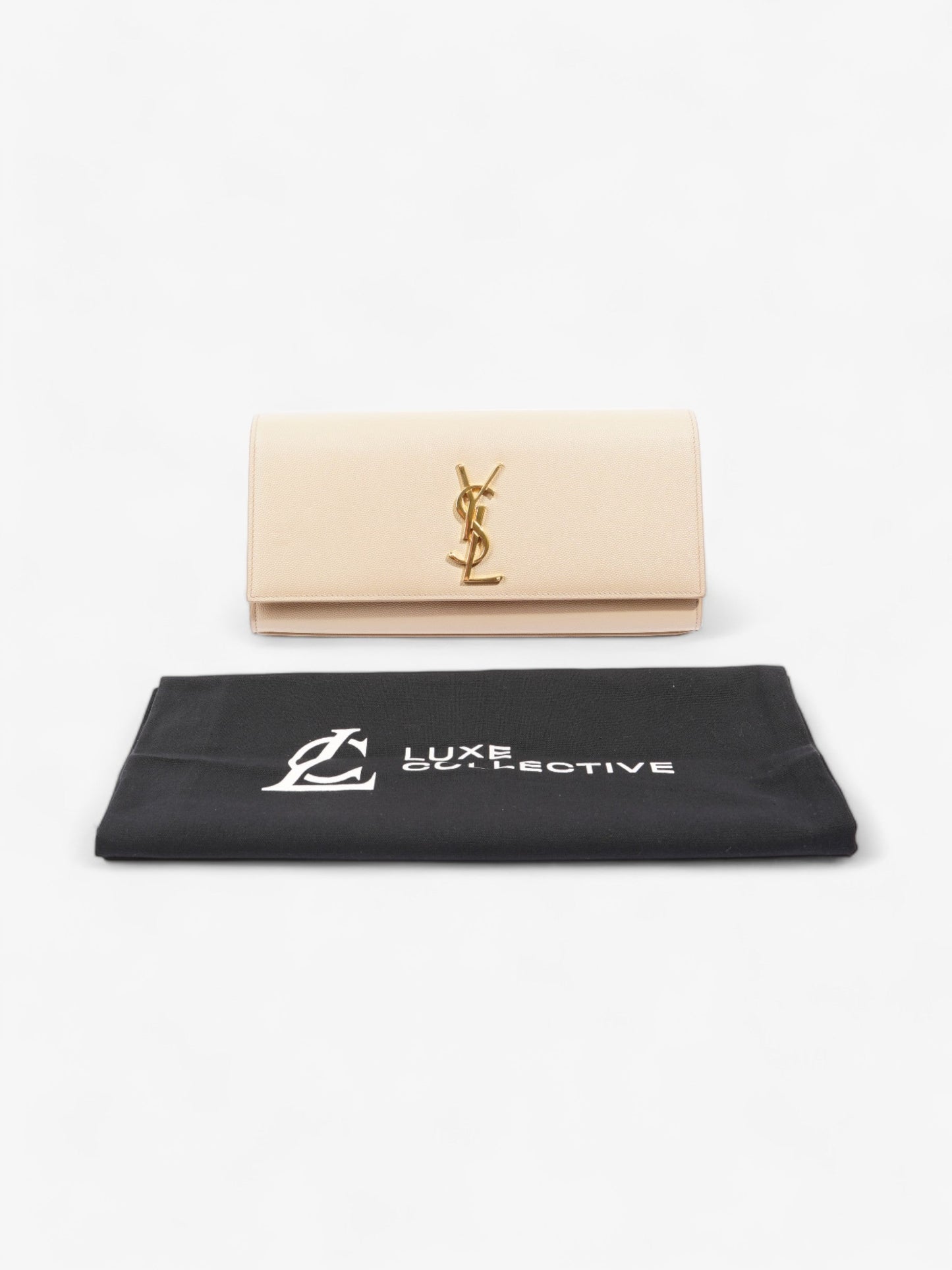 Saint Laurent Kate Pouch Beige Grained Leather