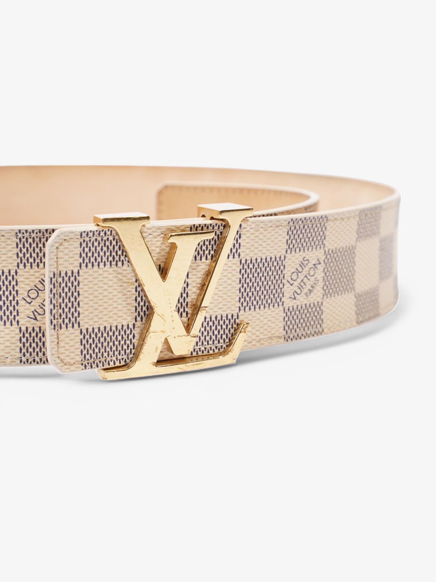 Louis Vuitton LV Initials Belt Damier Azur / Gold Coated Canvas 80cm / 32"