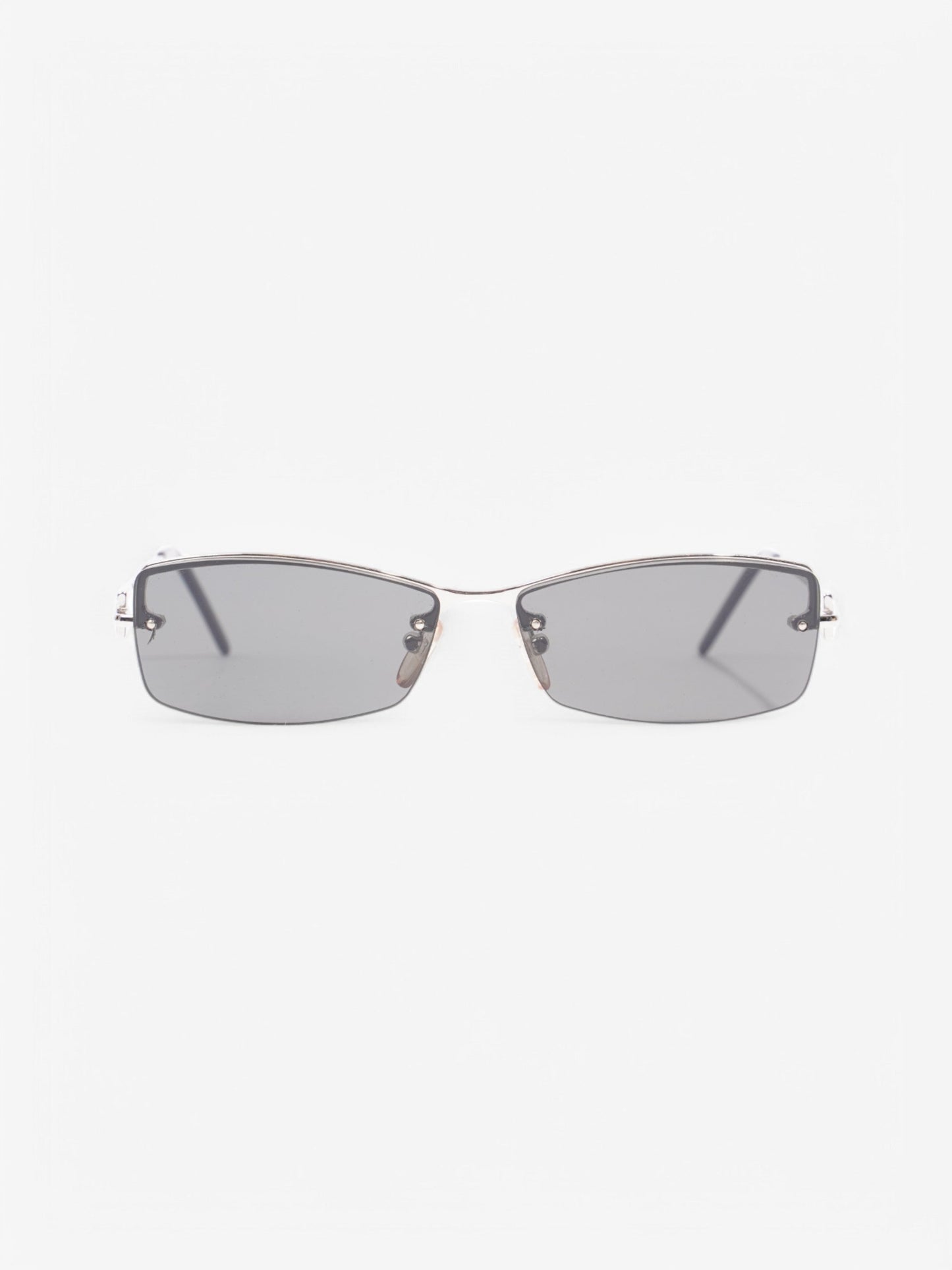 Fendi F Rectangular Sunglasses Black / Silver Acetate 135mm