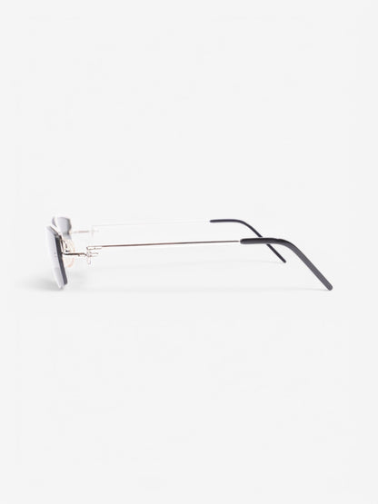 Fendi F Rectangular Sunglasses Black / Silver Acetate 135mm