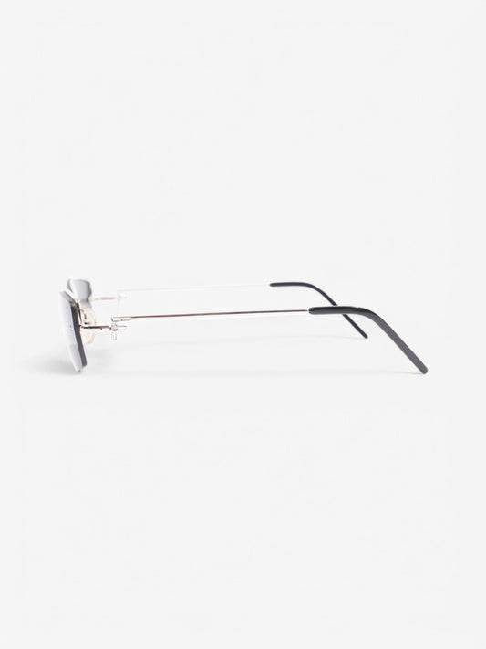Fendi F Rectangular Sunglasses Black / Silver Acetate 135mm
